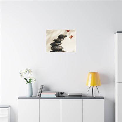 Kintsugi River Stones in Dappled | Crackle Gold Canvas Art