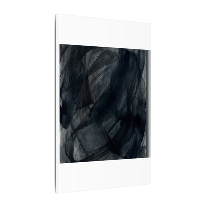 Deep Tones Dark Japandi Charcoal Canvas Art