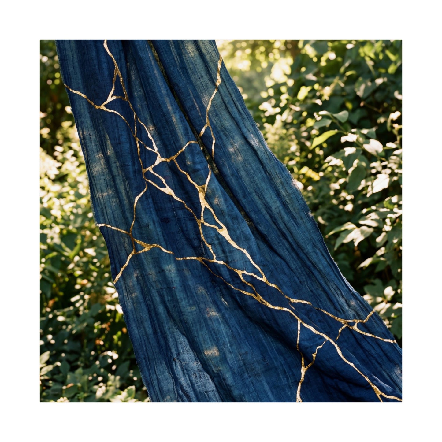 Silk Drape Wall Art Print | Summer Kintsugi Gold Repair Art