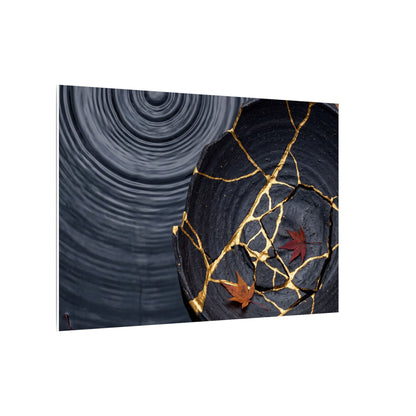 Philosophical Water Ripple Canvas Art - Gold Repair Kintsugi