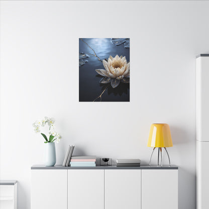 Beautiful Lotus Flower Canvas Art - Gold Vein Kintsugi