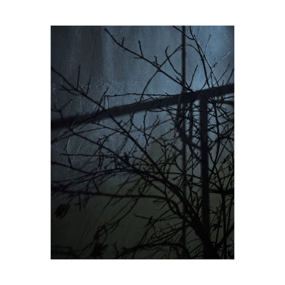 Shadow Play Winter Wall Art Print | Dark Japandi Luxurious Design