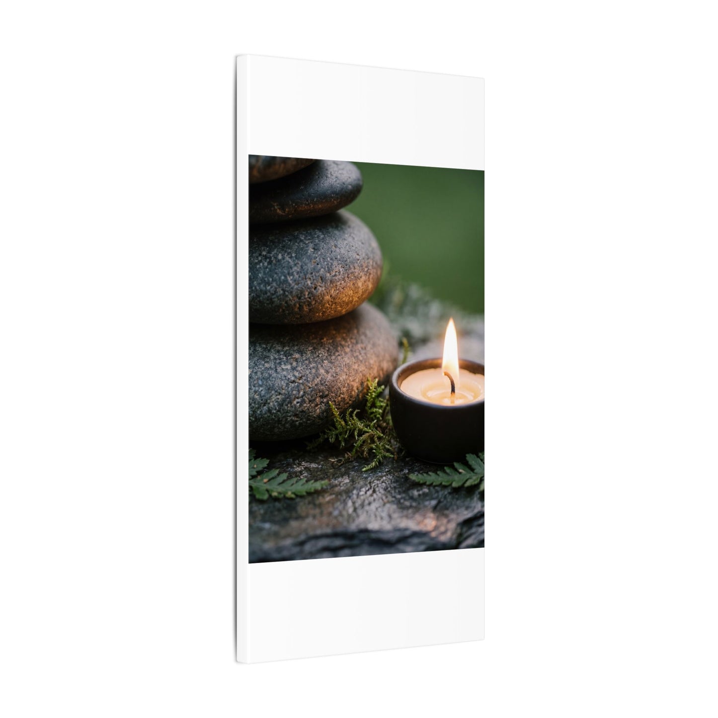 Warm River Stones Canvas Art - Japanese Pattern Japandi