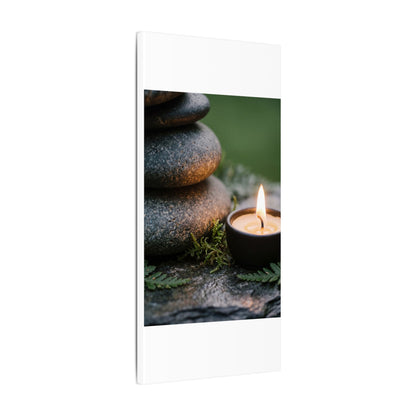 Warm River Stones Canvas Art - Japanese Pattern Japandi