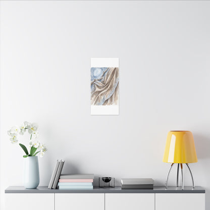 Silk Drape Winter Canvas Art | Japandi Cozy Design