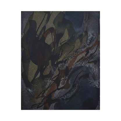 Shadow Play Winter Canvas Art | Dark Japandi Luxurious Design