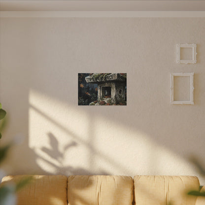 Shibui Stone Lantern Canvas Art - Japandi Minimal Line
