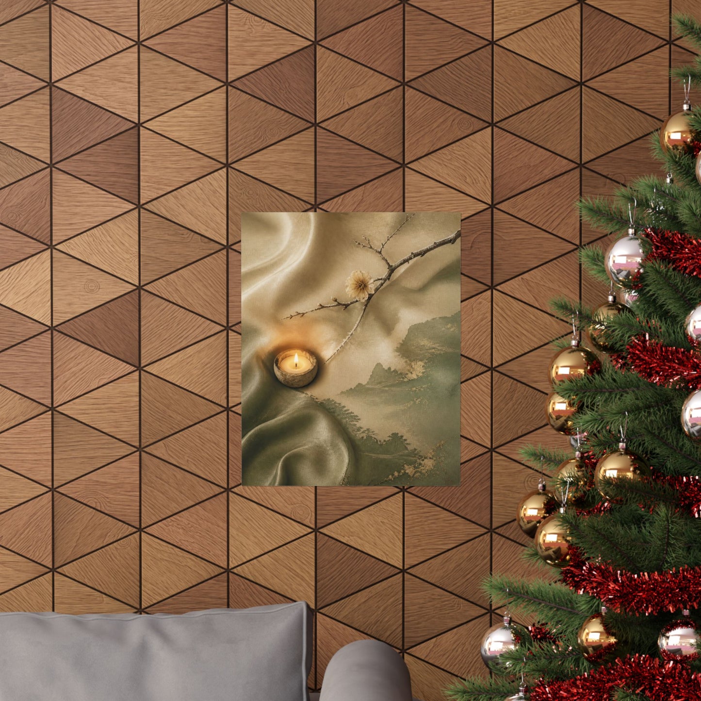 Candlelight Silk Drape Wall Art Print - Japandi Ma