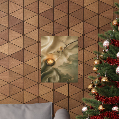 Candlelight Silk Drape Wall Art Print - Japandi Ma