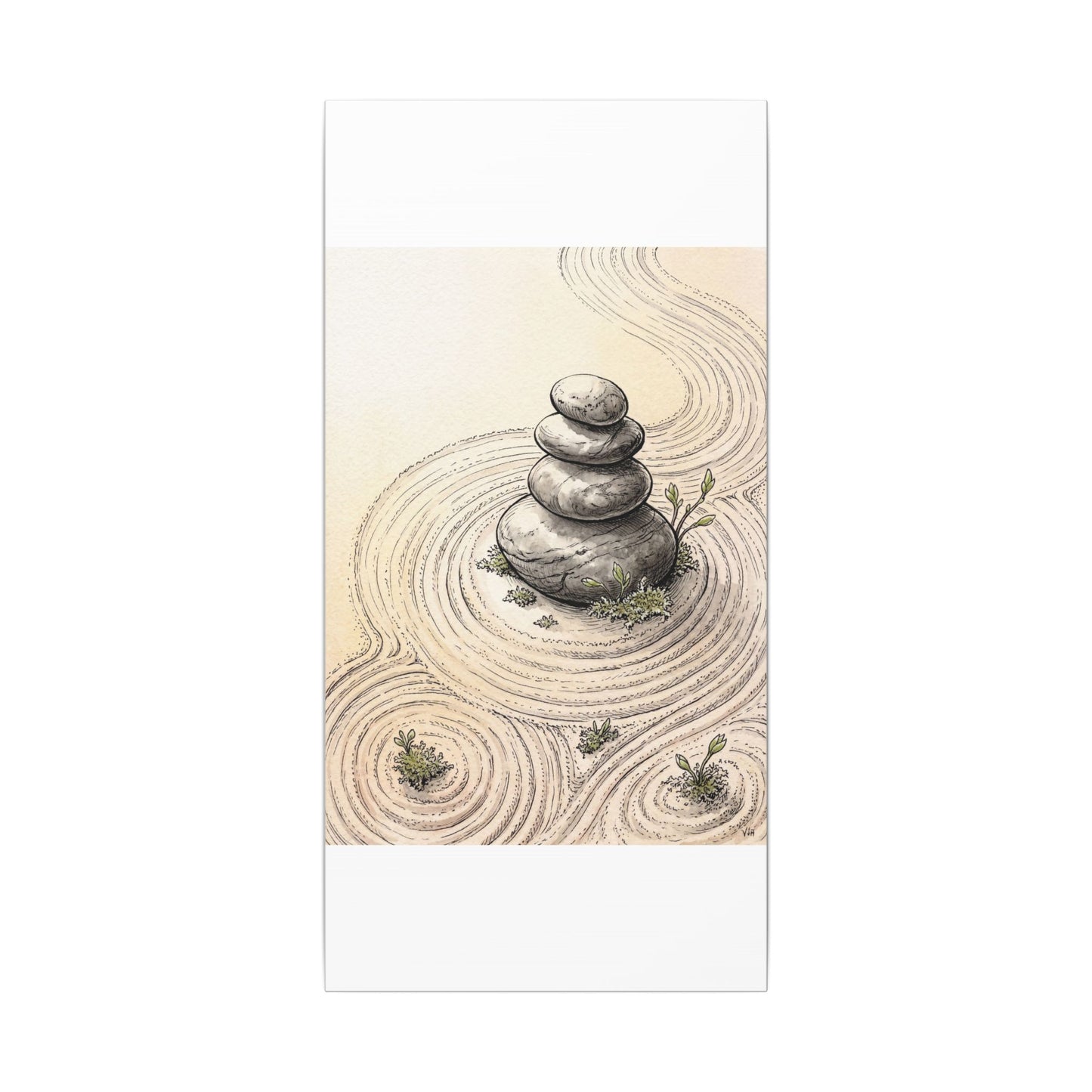 River Stones Spring Canvas Art | Zen Serene Design
