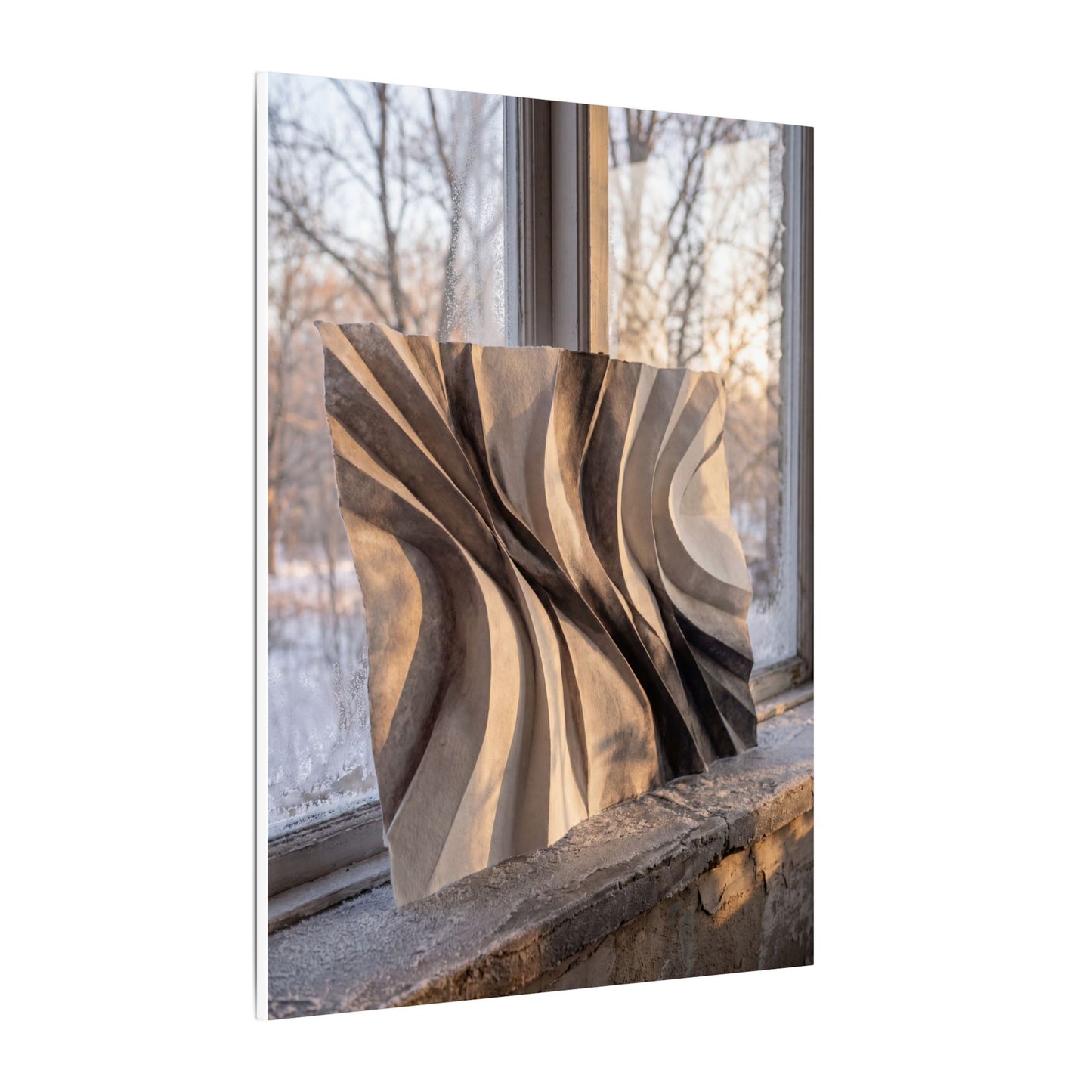 Mono No Aware Paper Fold Canvas Art - Japandi Minimal Line