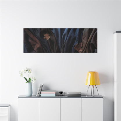 Silk Drape Canvas Art | Autumn Dark Japandi Moody Minimal Art