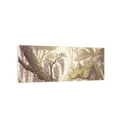 Summer Wisteria Mushroom Illustration Canvas Art | Enchanting Decor