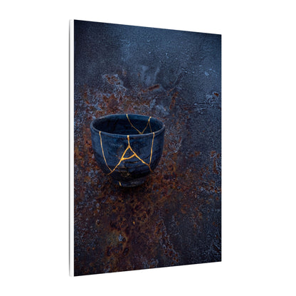 Rust Patina Winter Canvas Art | Kintsugi Healing Design