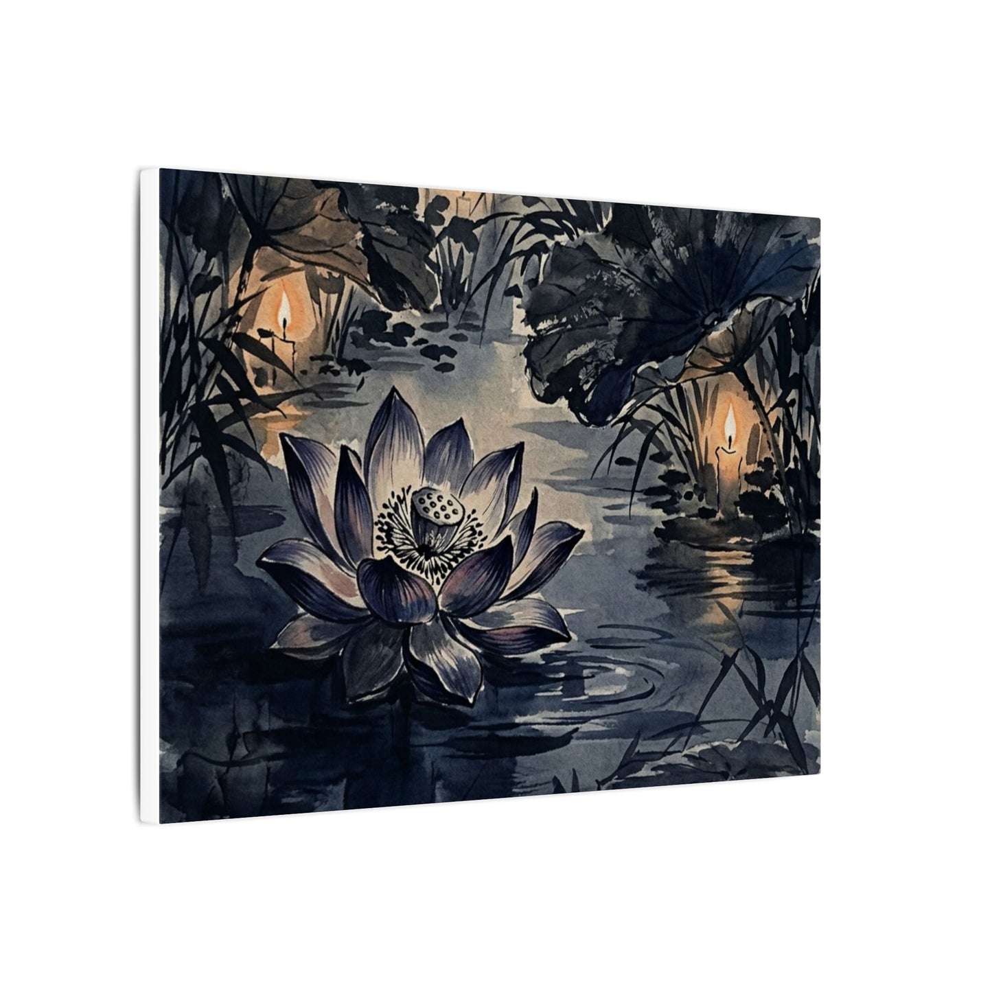 Fukinsei Lotus Flower Canvas Art - Zen Sumi E