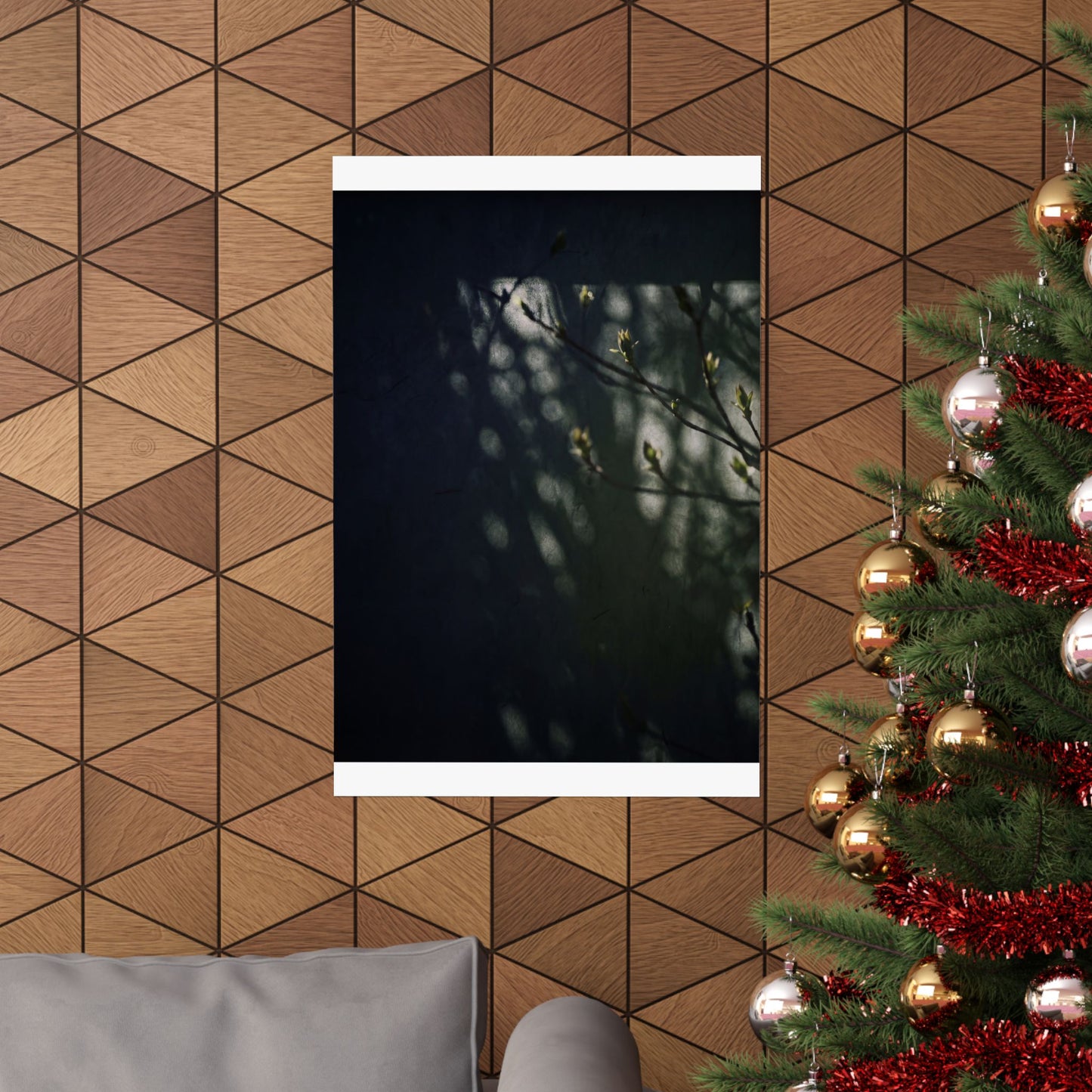 Shoji Screen Wall Art Print | Spring Dark Japandi Moody Minimal Art