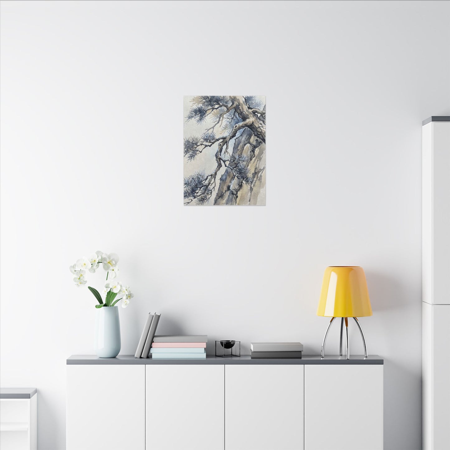 Moonlight Pine Tree Canvas Art - Japandi Seijaku