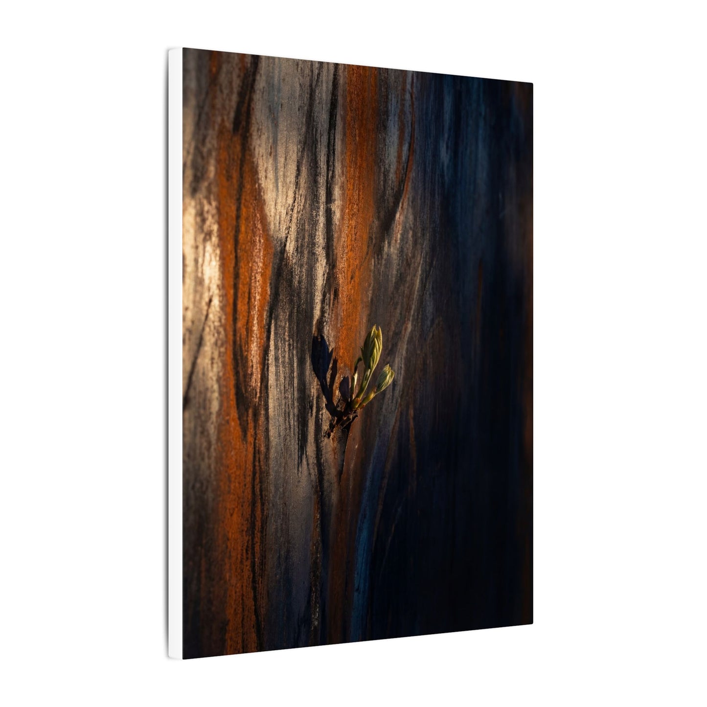 Rust Patina Charcoal Ink Canvas Art | Moody Dark Japandi Art