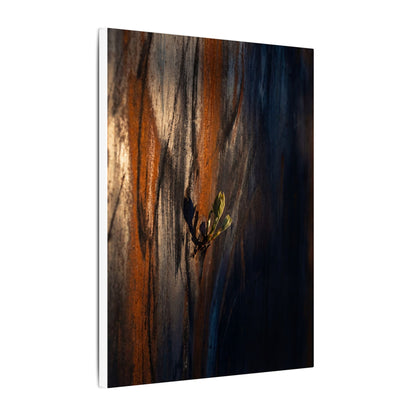 Rust Patina Charcoal Ink Canvas Art | Moody Dark Japandi Art