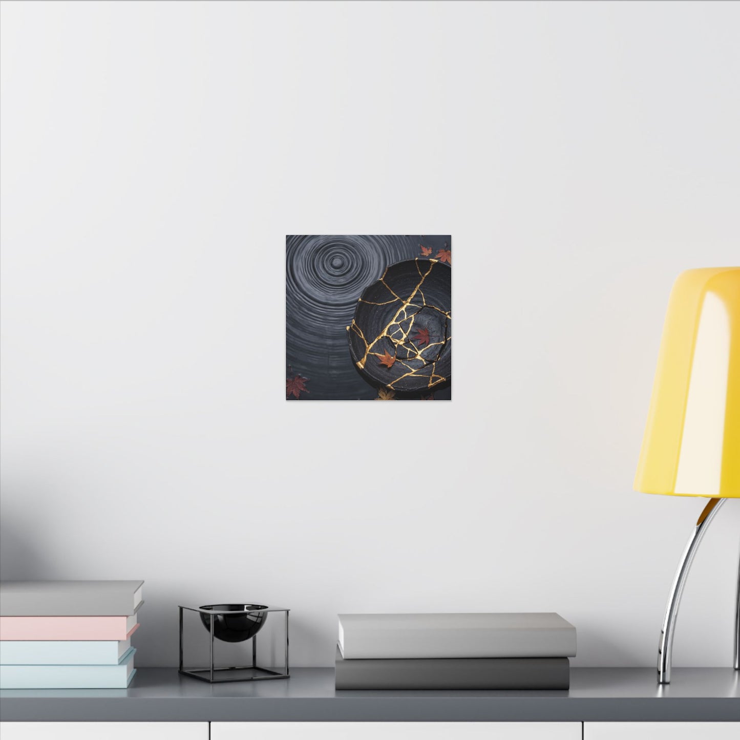 Philosophical Water Ripple Canvas Art - Gold Repair Kintsugi