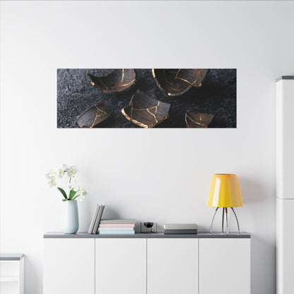 Winter Broken Pottery Shadow Zen Canvas Art | Bold Decor