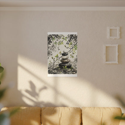 Spring River Stones Japanese Pattern Canvas Art | Elegant Decor