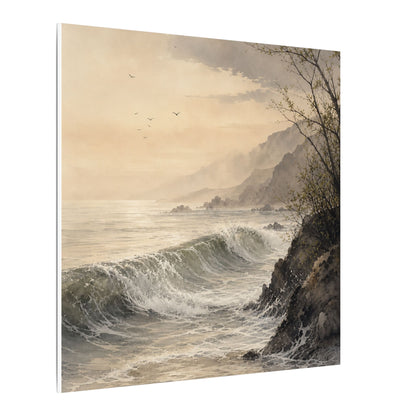 Ocean Wave Spring Canvas Art | Japandi Elegant Design