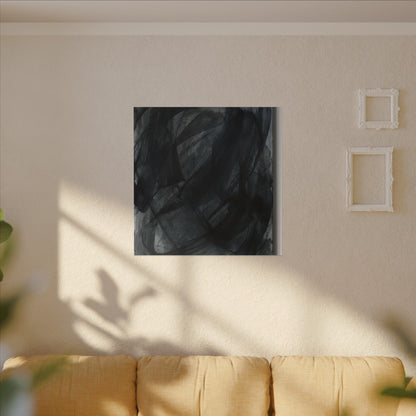 Deep Tones Dark Japandi Charcoal Canvas Art