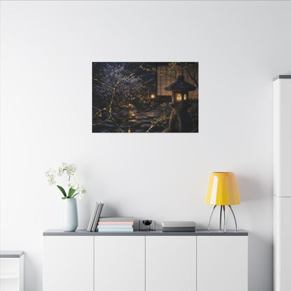 Seijaku Moonlit Garden Canvas Art - Kintsugi Gold Vein