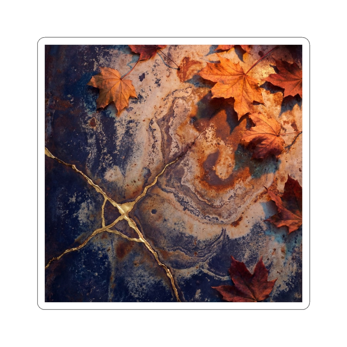 Rust Patina Gold Vein Sticker | Resilient Kintsugi Art Art Print