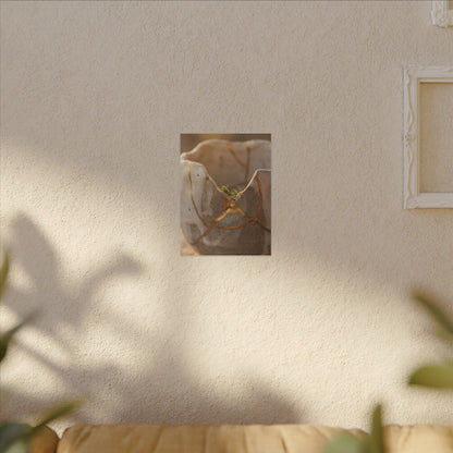 Golden Hour Broken Pottery Canvas Art - Japandi Kanso