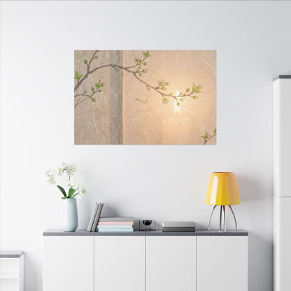 Warm Shoji Screen Canvas Art - Minimal Line Japandi
