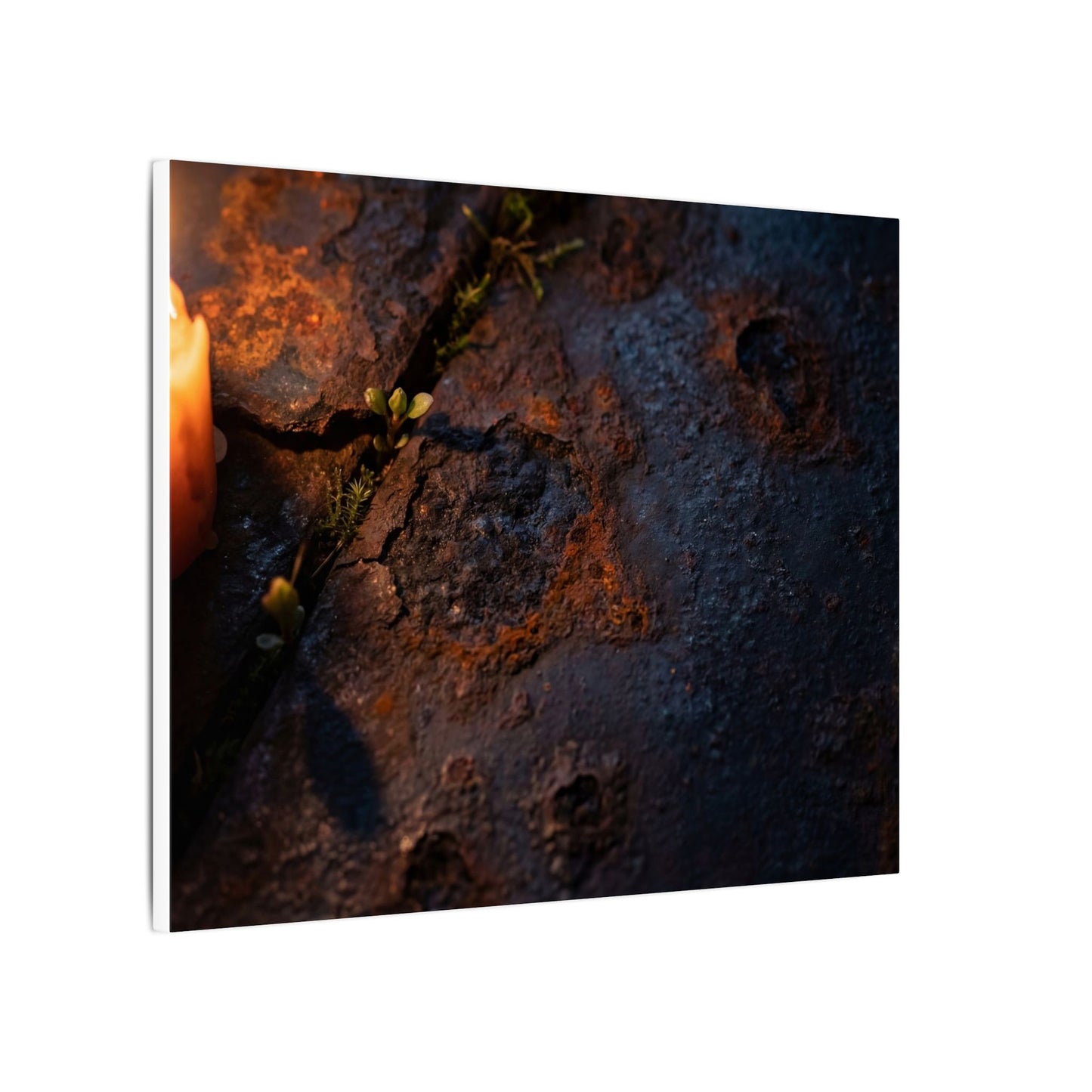 Candlelight Rust Patina Canvas Art - Dark Japandi Ma