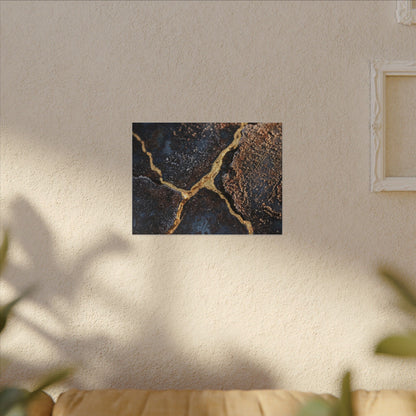 Winter Rust Patina Gold Vein Canvas Art | Resilient Decor