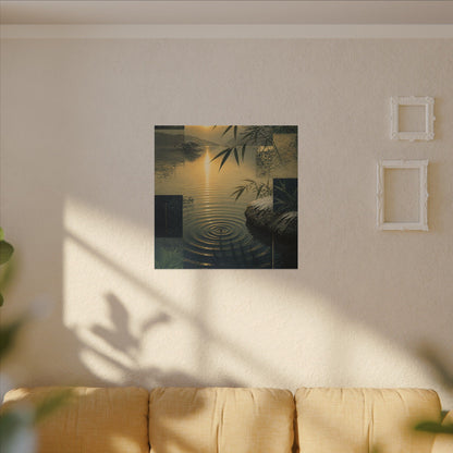 Zen Water Ripple in Golden Hour | Ukiyo E Inspired Canvas Art