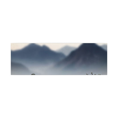Mountain Mist Karesansui Canvas Art | Contemplative Zen Art