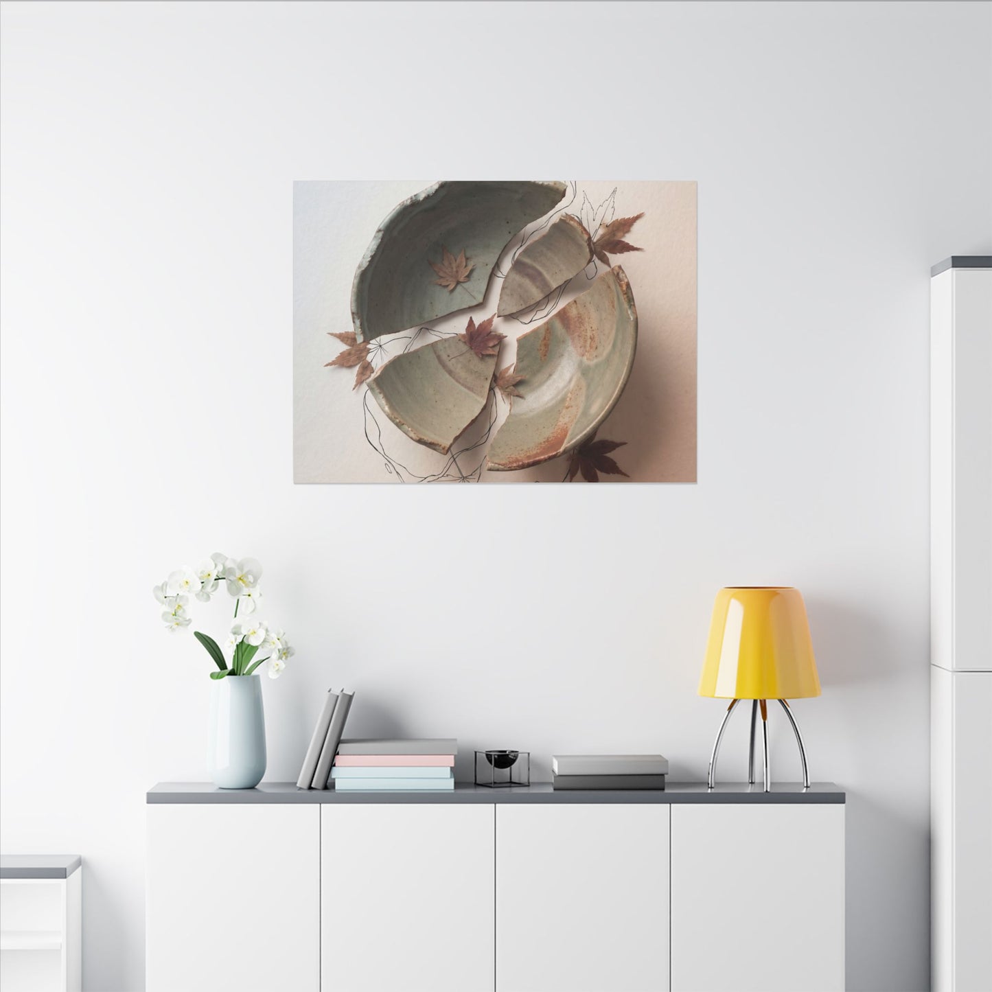 Dawn Ceramic Bowl Canvas Art - Japandi Fukinsei