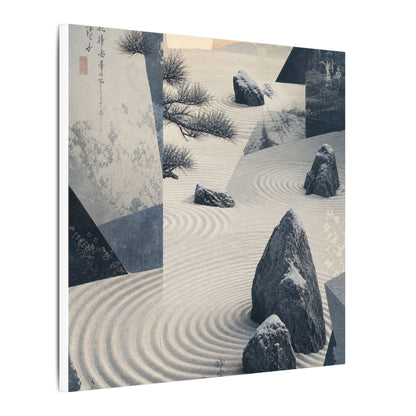 Seijaku Rock Garden Canvas Art - Zen Ukiyo E Inspired