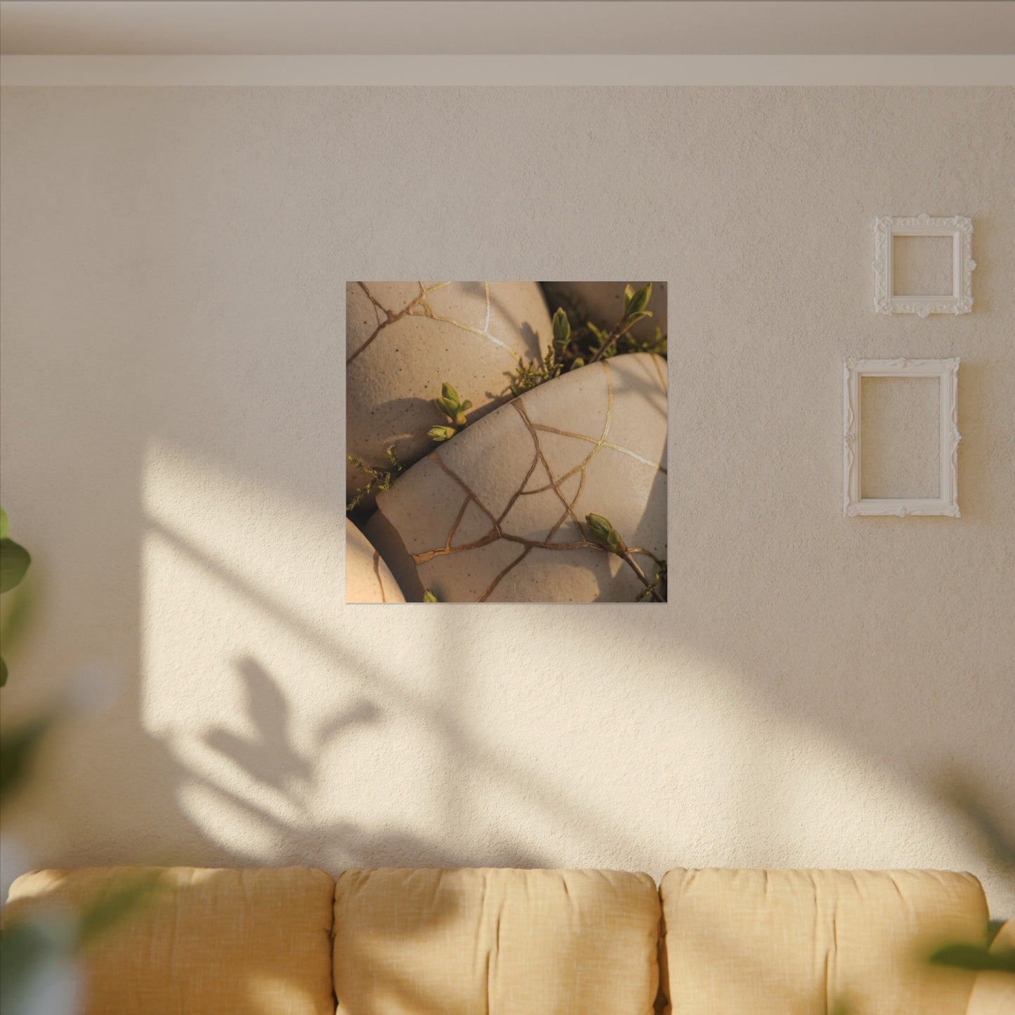 Spring Broken Pottery Gold Vein Canvas Art | Beautiful Decor