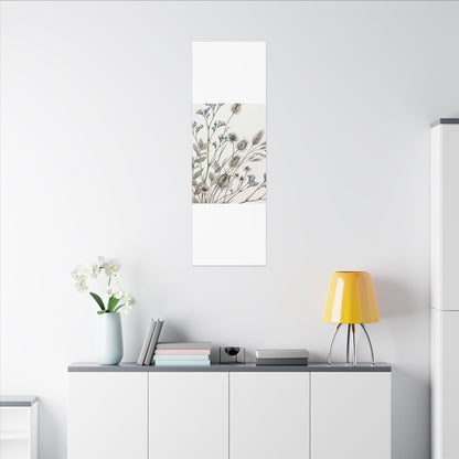 Dried Flowers Canvas Art | Summer Japandi Watercolor Art