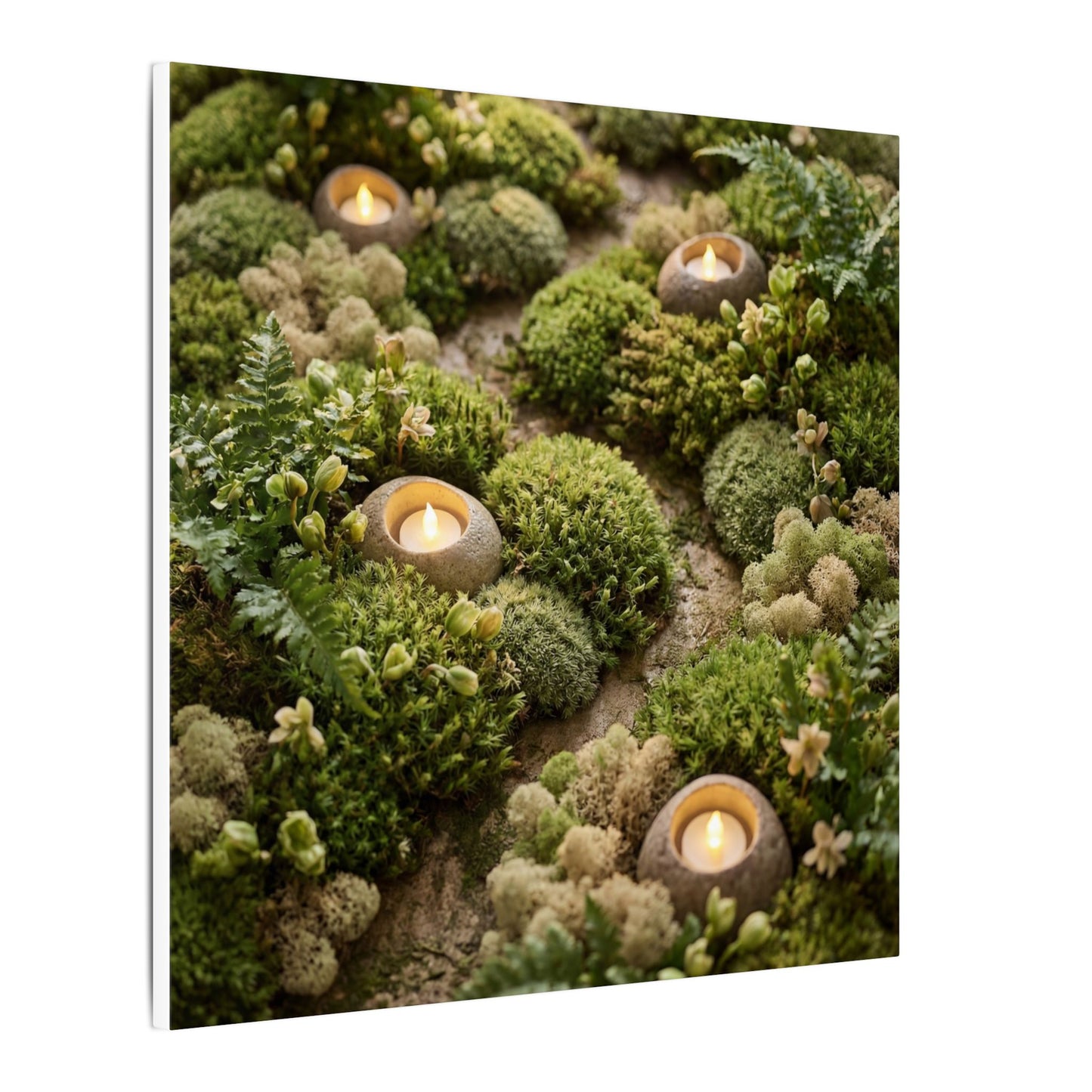 Moss Close Up Japanese Pattern Canvas Art | Neutral Japandi Art
