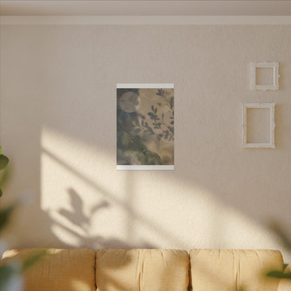 Japandi Shadow Play in Moonlight | Texture Canvas Art