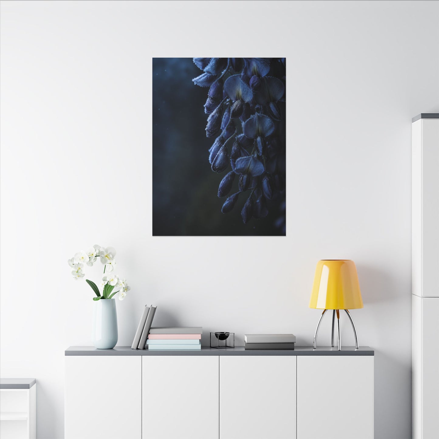 Winter Wisteria Shadow Zen Canvas Art | Atmospheric Decor