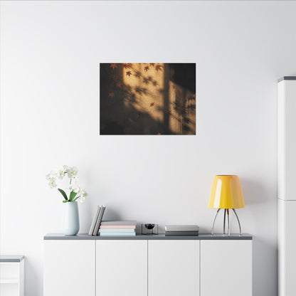 Shadow Play Canvas Art | Autumn Dark Japandi Charcoal Ink Art