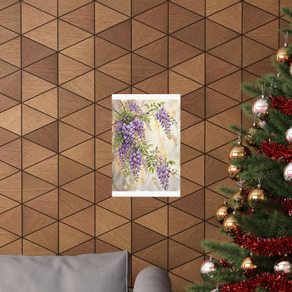 Fukinsei Wisteria Wall Art Print - Japandi Watercolor