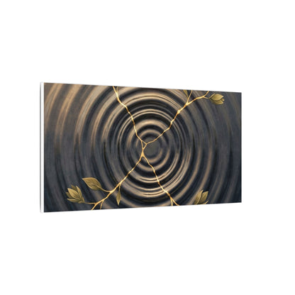 Kanso Water Ripple Canvas Art - Kintsugi Gold Vein