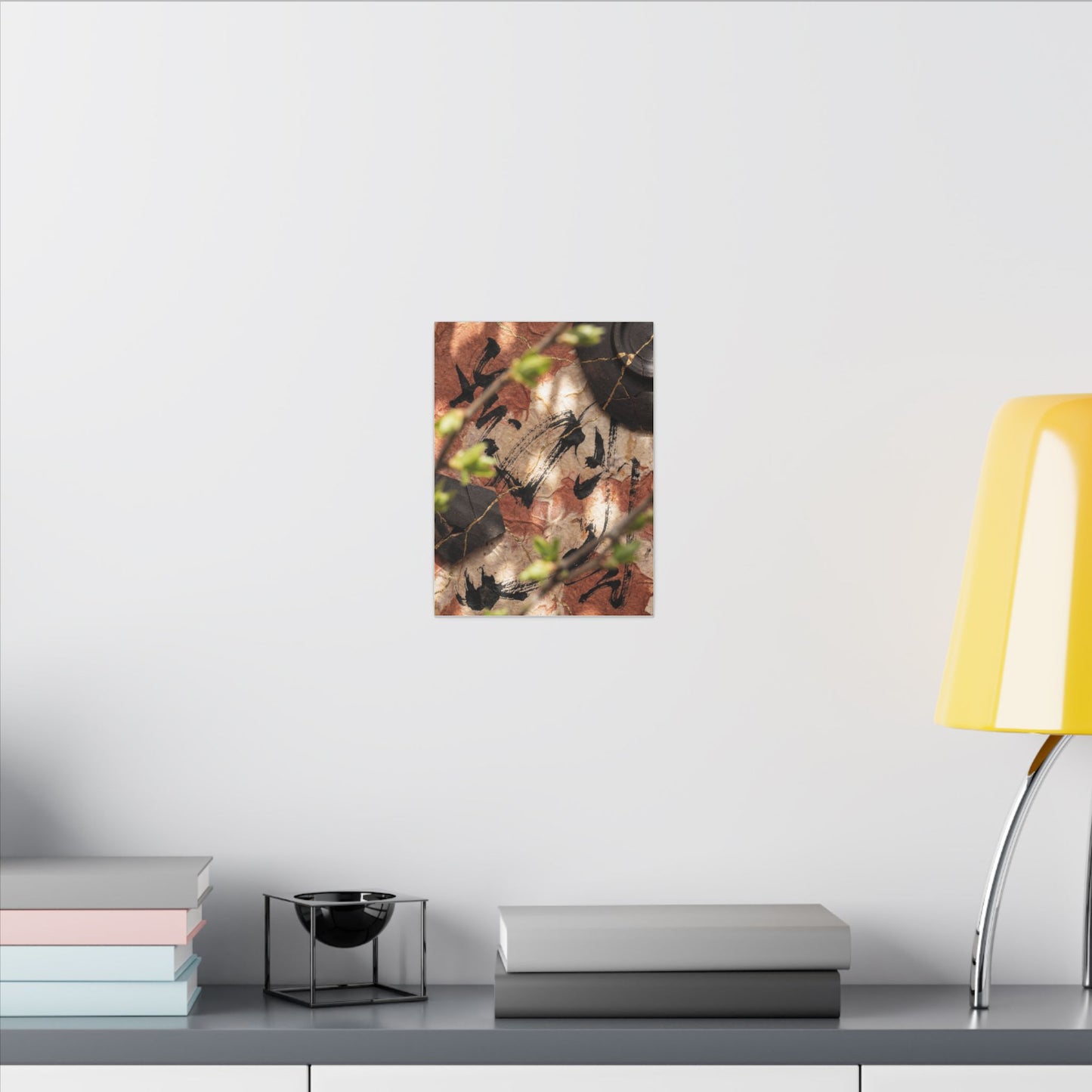 Datsuzoku Ink Brushstroke Canvas Art - Kintsugi Gold Repair