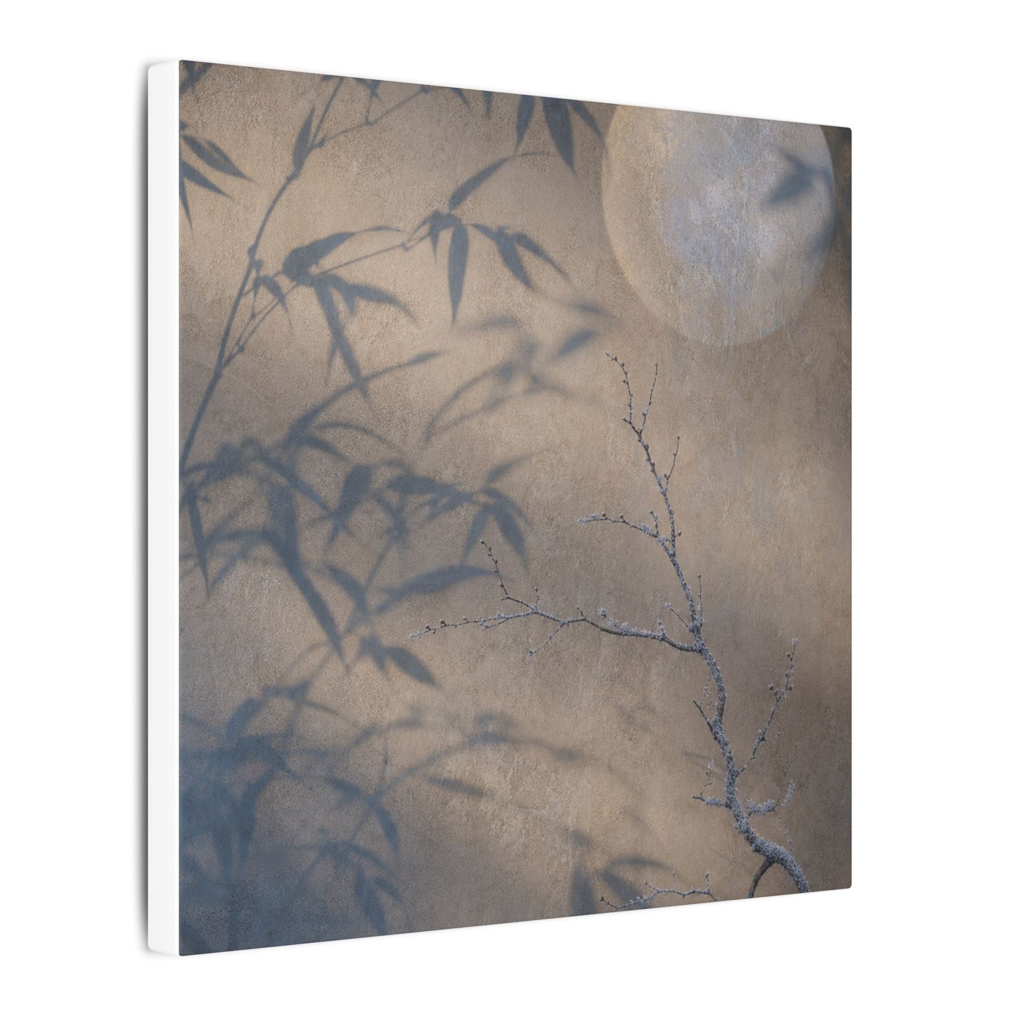 Shadow Play Canvas Art | Winter Japandi Japanese Pattern Art