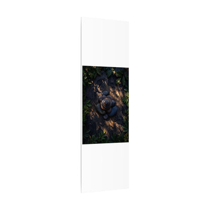 Ma River Stones Canvas Art - Dark Japandi Dark Texture