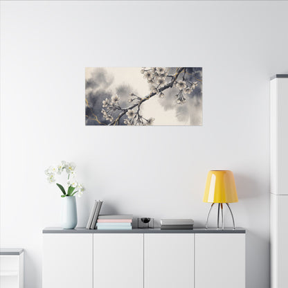 Ma Cherry Blossom Canvas Art - Kintsugi Gold Vein
